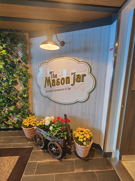 Photo of the entrance to "The Mason Jar", the new country-western bar on Utopia of the Seas by Royal Caribbean Cruise Lines