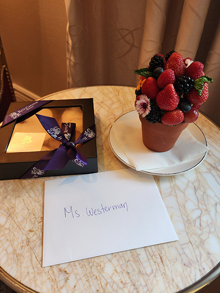 photo of a fruit snack and cookies from the Ritz in Montreal