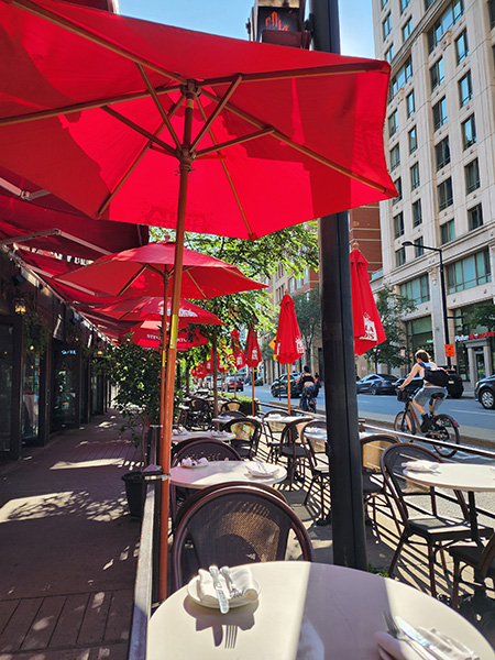 photo of outdoor cafe on streets of Montreal