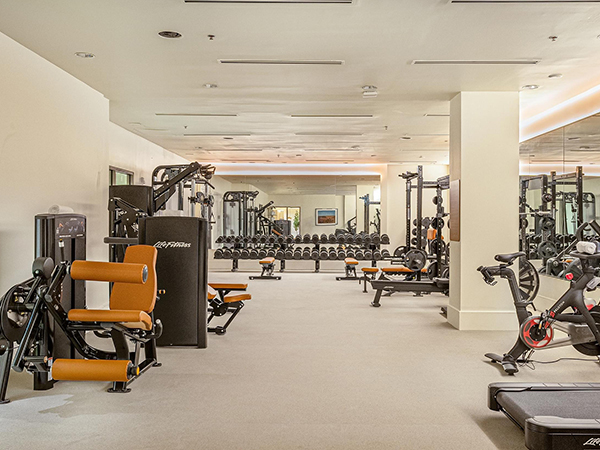 photo of the state of the art gym at Hotel Bardo in Savannah, Georgia